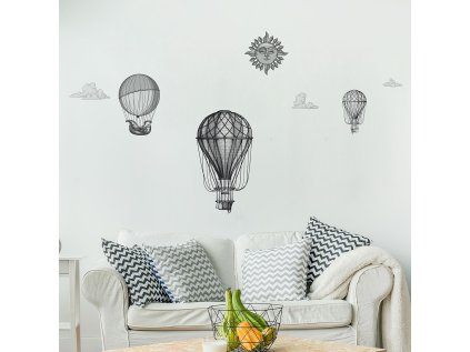 Samolepicí dekorace Crearreda L Hot Air Baloons 44236 Horkovzdušné balóny