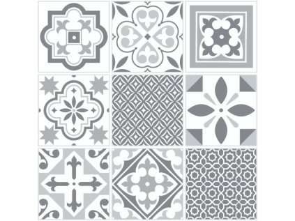 274KT5061 Samolepicí podlahové PVC dlaždice D-C-Fix Kostky šedobílé, velikost 30,5 x 30,5 cm