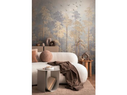 Tapetový stěnový panel / vliesová tapeta  79144-7, role 8,80x0,53 m, barva béžová, modrá, žlutá