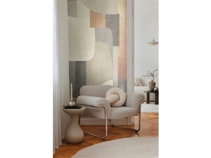 Tapetový stěnový panel / vliesová tapeta  79145-4, role 8,80x0,53 m, barva šedá, oranžová, hnědá