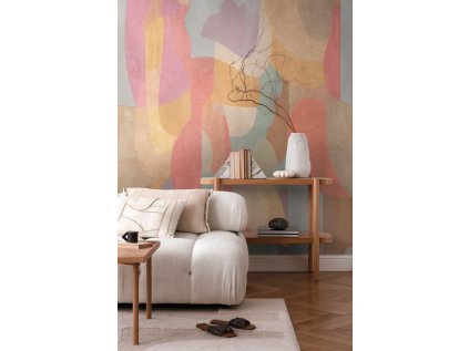 Tapetový stěnový panel / vliesová tapeta  79145-5, role 8,80x0,53 m, barva oranžová, hnědá, červená