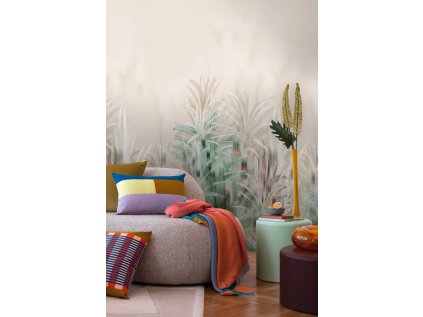 Tapetový stěnový panel / vliesová tapeta  79145-9, role 8,80x0,53 m, barva béžová, zelená, krémová