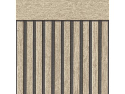 Tapetový stěnový panel / vliesová tapeta  397441, role 1,06x5m, barva béžová, hnědá, černá