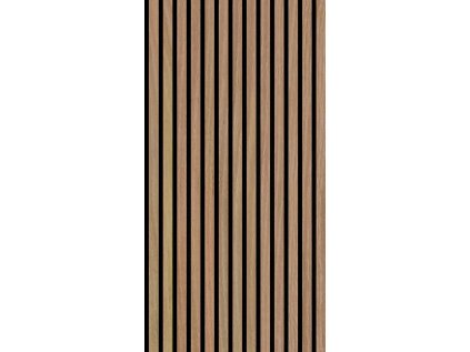 136706 Akustický nástěnný panel z pravého dřeva s dubovou dýhou, 104x52x1 cm