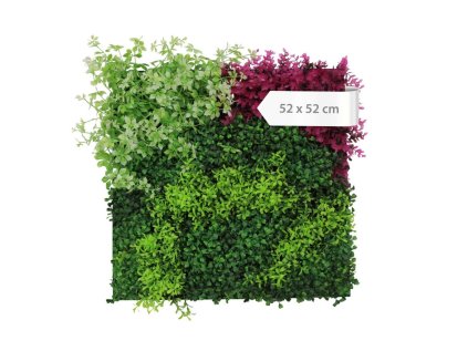 136694 Stěnový květinový panel, 52x52x4 cm, design Flora