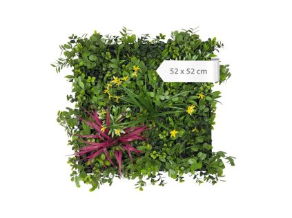 136731 Stěnový květinový panel, 52x52x5 cm, design Flora