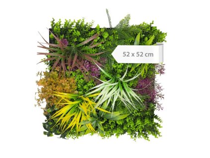 136733 Stěnový květinový panel, 52x52x5 cm, design Flora