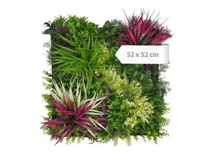 136734 Stěnový květinový panel, 52x52x5 cm, design Flora