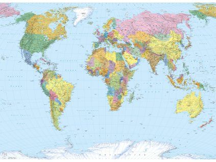 Komar papírová fototapeta 4-050 World Map, rozměry 254 x 184 cm