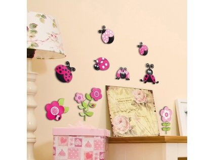 Dekorace Crearreda 3L M Pink Ladybugs 14506 Slunéčko sedmitečné