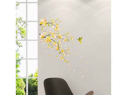 Samolepicí dekorace Crearreda WA M Yellow Branch 54107 Větev se žlutými květy