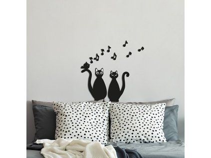 Samolepicí dekorace Crearreda FM M Cats Silhouettes 54511 Siluety koček s notami