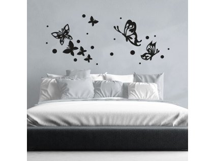 Samolepicí dekorace Crearreda FM L Butterflies Silhouettes 58509 Siluety motýlů