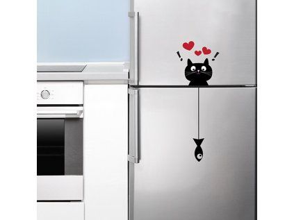 Samolepicí dekorace Crearreda WA XS Cat&Fish 59002 Kočka s rybou