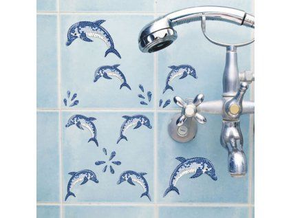Samolepicí dekorace Crearreda CR S Dolphins Mosaic 59601 Mozaika delfínů
