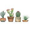 Samolepicí dekorace Crearreda  na okno WI S Cactus 69001 Kaktusy