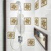 Samolepicí dekorace Crearreda Tile Cover Beige Flowers 31225 Kachlík, béžové hvězdicové květy