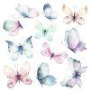 Samolepicí dekorace Crearreda WA M Watercolour Butterflies 54117, akvarel motýli