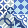 Samolepicí dekorace Crearreda Tile Cover Grey & Blue 31220 Kachlík, šedo-modro-bílé ornamenty