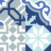 Samolepicí dekorace Crearreda Tile Cover Grey & Blue 31220 Kachlík, šedo-modro-bílé ornamenty