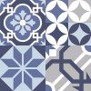 Samolepicí dekorace Crearreda Tile Cover Grey & Blue 31220 Kachlík, šedo-modro-bílé ornamenty