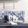 Samolepicí dekorace Crearreda Tile Cover Grey & Blue 31220 Kachlík, šedo-modro-bílé ornamenty