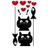 Samolepicí dekorace Crearreda WA XS Cat&Fish 59002 Kočka s rybou