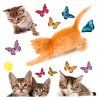 Samolepicí dekorace Crearreda  na okno WI M Cats 64001 Kočky a motýli